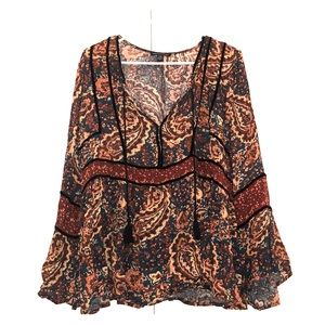 Vintage Style American Eagle Shirt- Bell Sleeves